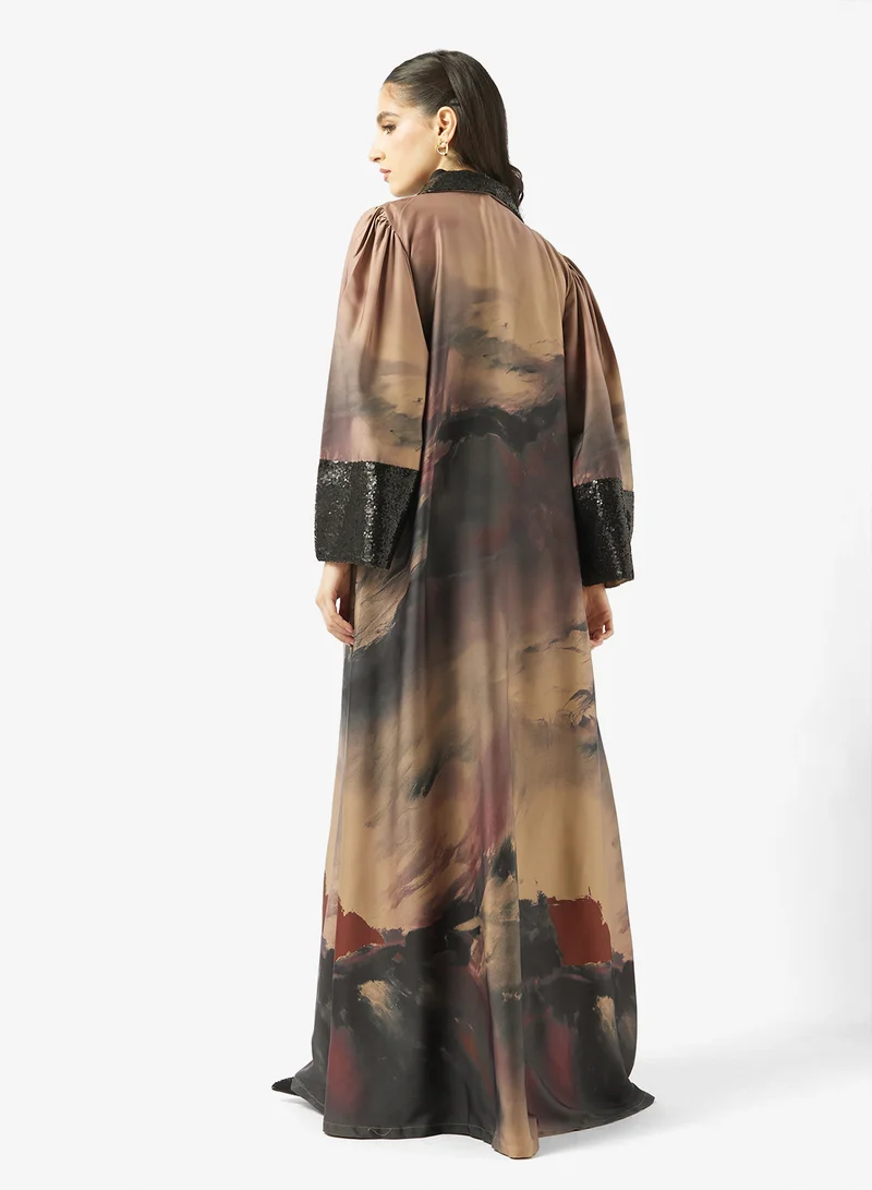 Golden Apple High Neck 2PCS Set Maxi Dress